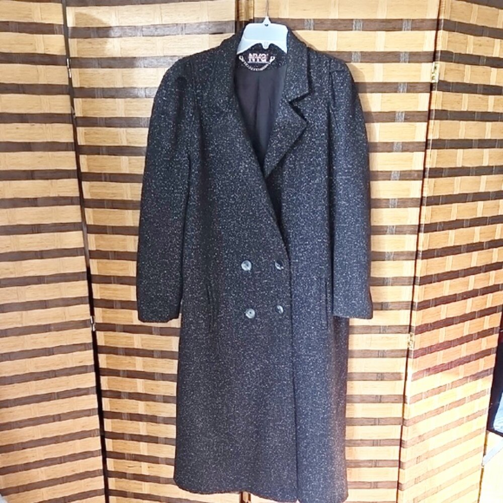 New YORK Girl Black Double-Breasted Trench Coat
